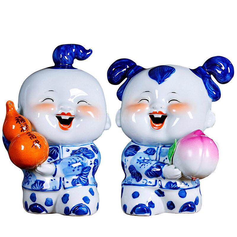 杨志喜作品陶瓷娃娃童童女摆件家居客厅装饰品陶瓷工艺品
