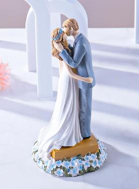 马年摆件客厅高端精致摆件美式风格唯美仿木刻人物雕塑家居结婚顶