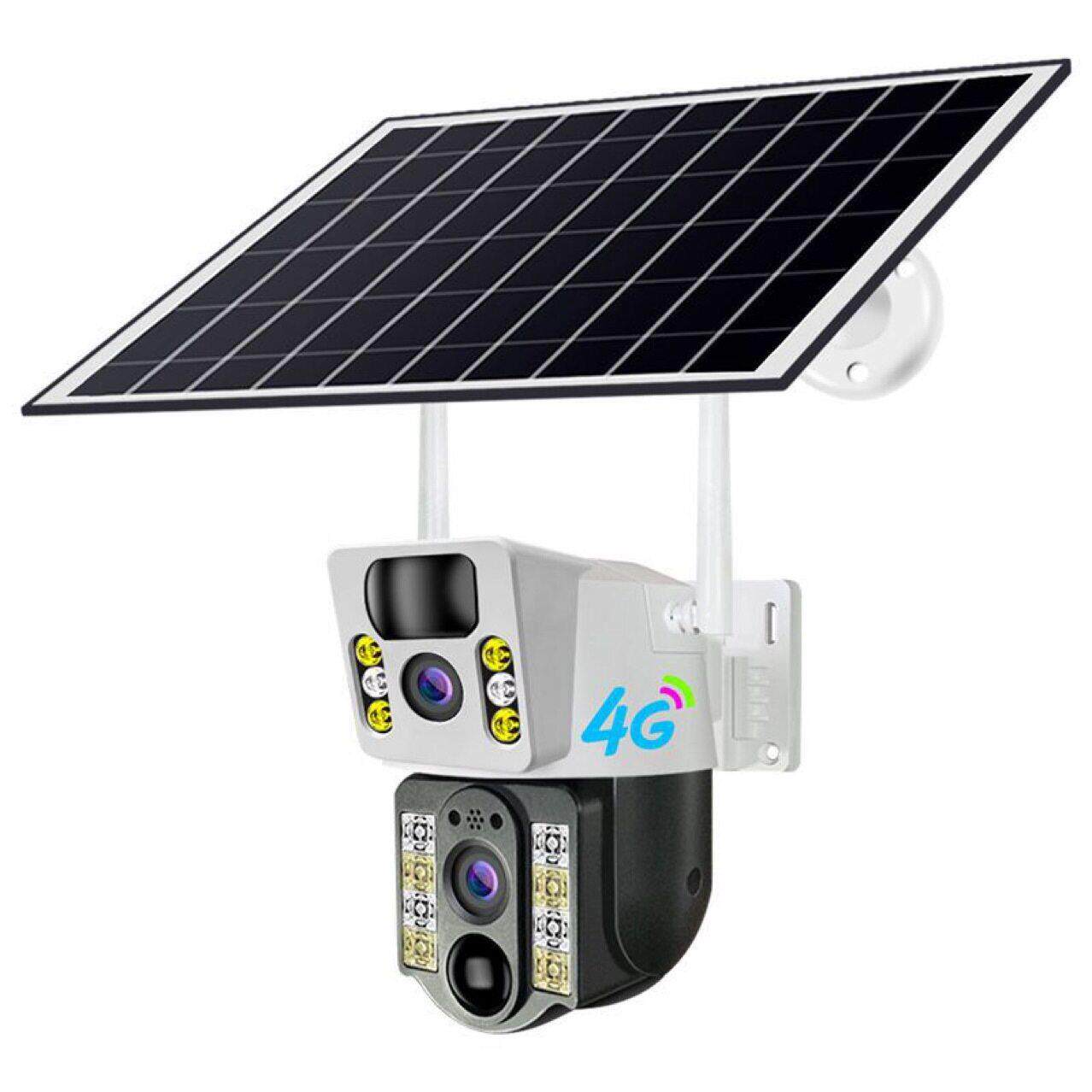 V380双目太阳能低功耗清监控器360手机远程室外摄像头全彩夜视