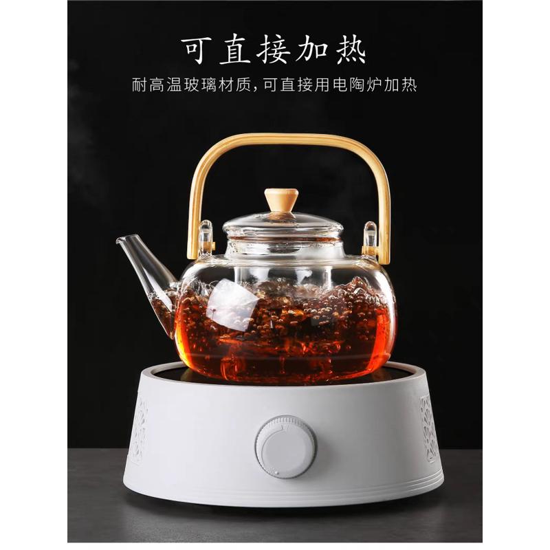 围炉煮茶高硼硅玻璃蒸煮两用提梁壶煮茶壶烧水泡茶养生壶煮茶器