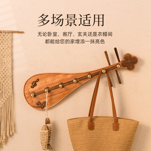 饰墙壁壁挂挂衣架挂衣钩 创意实木挂钩排钩强力贴免打孔木制玄关装