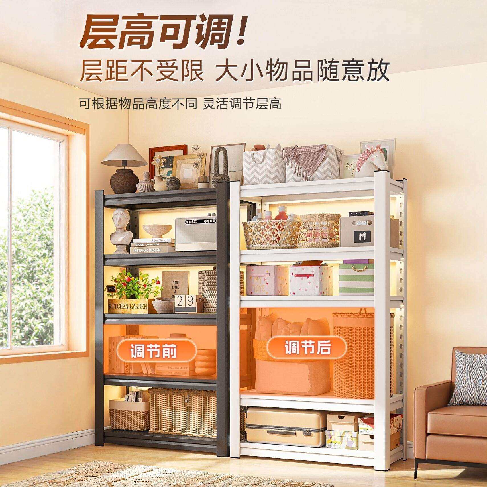 置储物架家用xsl00储多功能一体展靠墙多层收纳架落地阳台物示仓