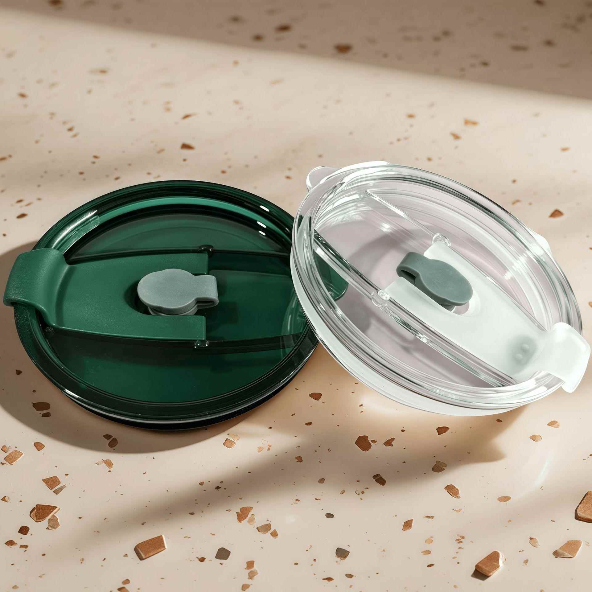 牛奶咖啡杯盖透明防漏密封竹节玻璃杯盖大容量汽车杯车架吸管杯盖