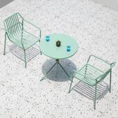 户外桌庭院网红奶茶店铁椅艺MTTA111 休闲咖啡厅室外椅花园阳台露