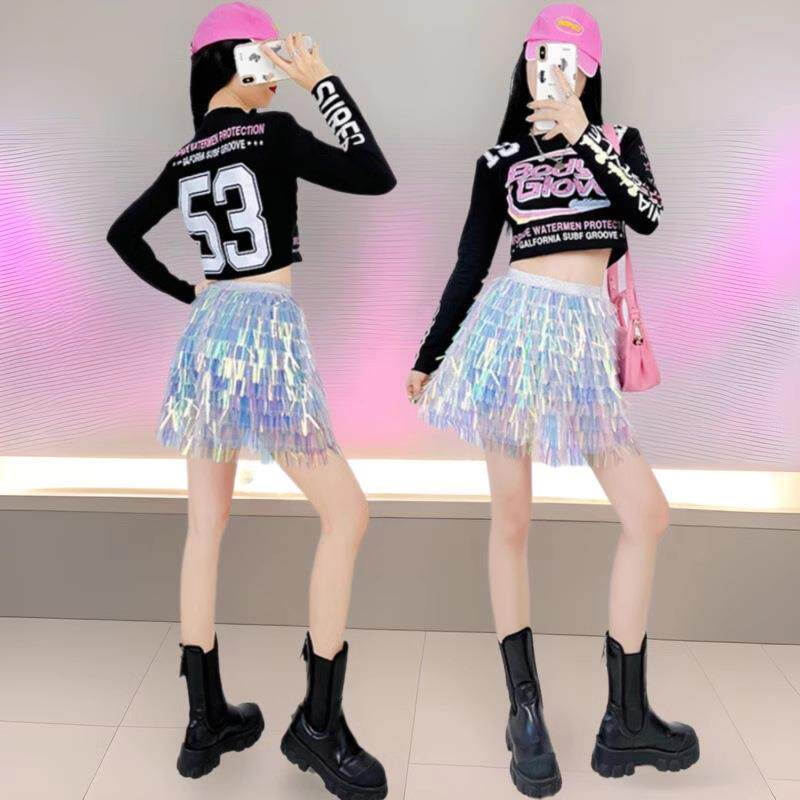 啦啦队服装女团成人年会跳舞拉拉打歌演出服舞蹈健美套装韩风