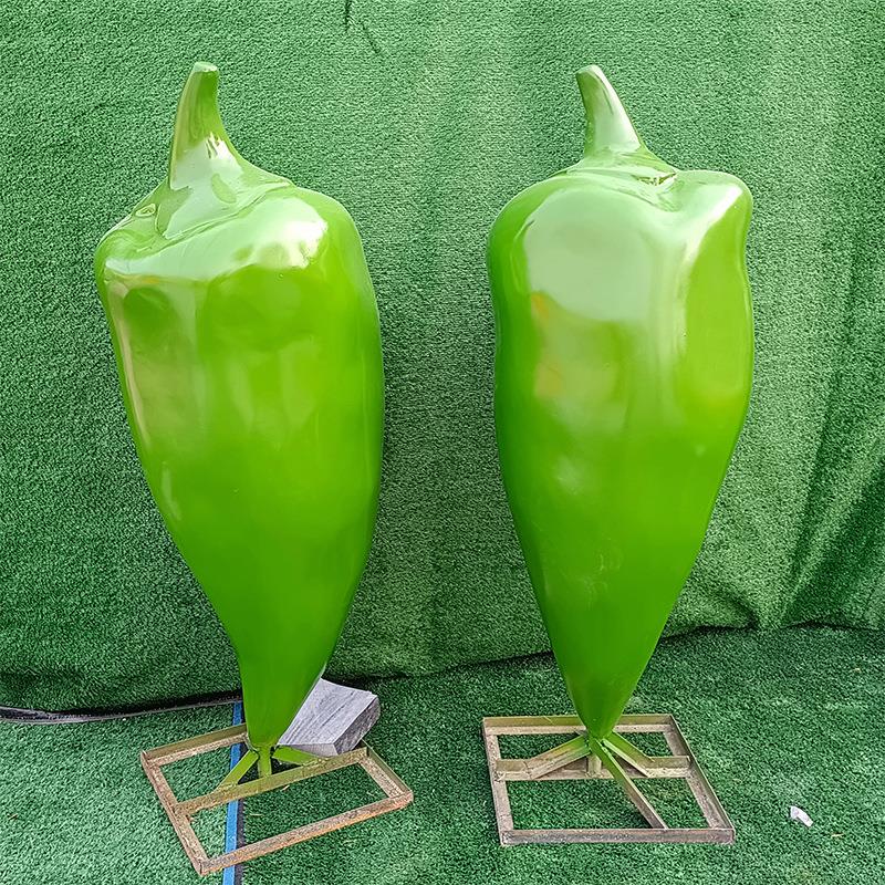 户外玻璃钢青椒雕塑摆件造型蔬菜主题美丽乡村公园植物园景观雕塑