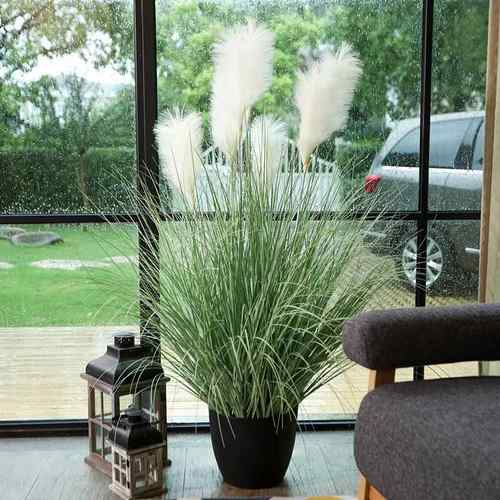 仿真芦苇盆栽家居装饰绿植盆景洋葱草狗尾巴假草大型植物盆景装饰