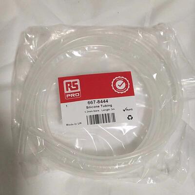 RS PRO 透明实验室挠性管 667-8444 聚硅酮软管, 3.2-6.4mm, 3m长