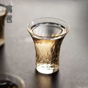 主人杯透明玻璃小茶杯品茗杯单杯男士 日式 高端复古茶具喝茶小杯子