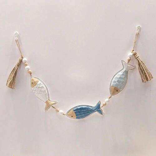 Wooden Fish Wall Hanging Decoration Mediterranean Style