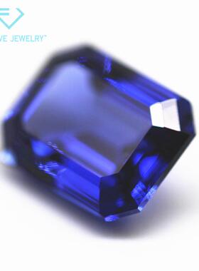 长方形倒角车平培育蓝宝石 祖母绿切工实验室培植再生长sapphire