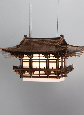 新中式建筑手工灯饰品酒店大厅高级餐厅民宿成品吊饰摆件中式模型