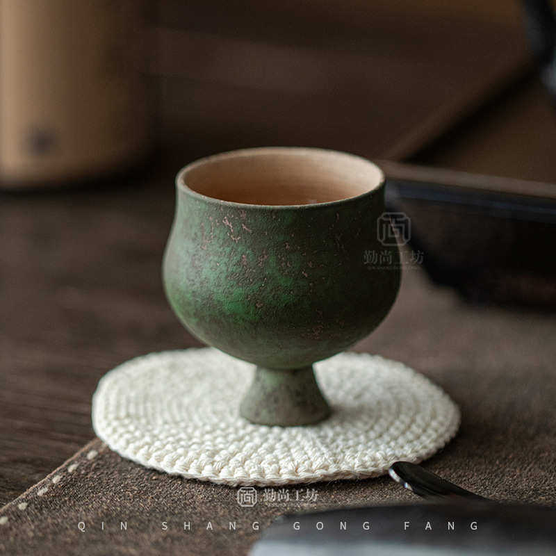 粗陶老岩泥高脚主人杯手工做旧陶瓷功夫茶具品茗杯茶杯大号单杯,餐饮具,茶杯,淘宝优惠券,粉丝福利购,淘宝优惠卷