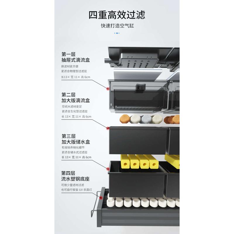 ATMAN创星滴流盒过滤槽过滤盒免换水小鱼缸乌龟过滤器上滤底滤盒