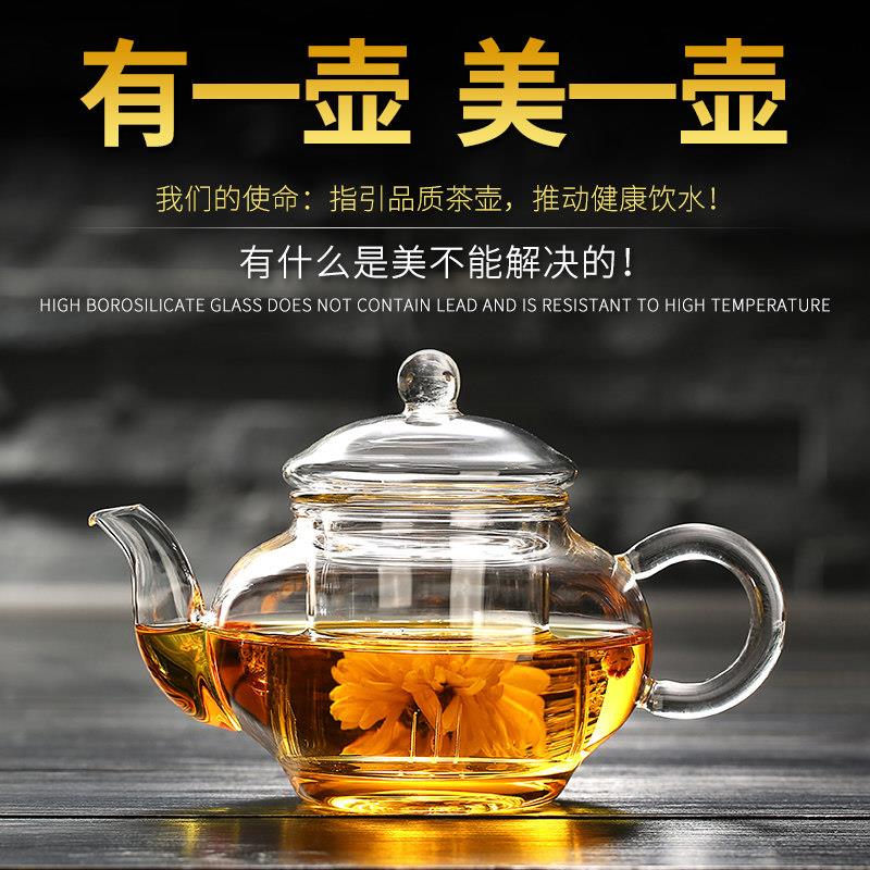 璃茶小号玻透过滤耐热玻璃花茶壶壶迷你泡茶器功夫茶壶茶