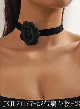 choker跨境香风复古米色晚宴项链