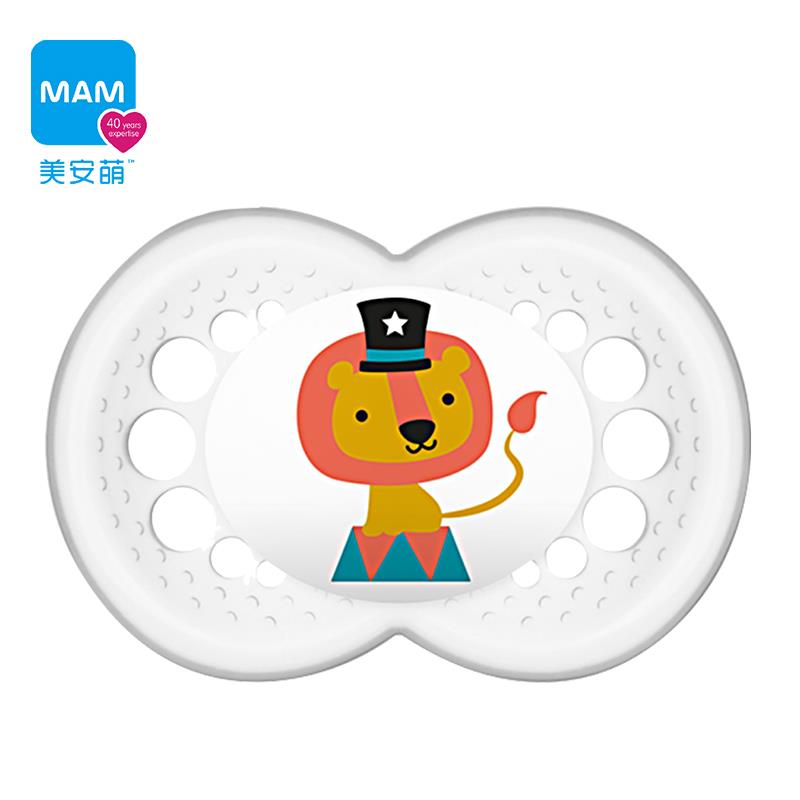 MAM美安萌标准型通用宽口径丝感安抚奶嘴6个月以上扁嘴宝宝硅胶
