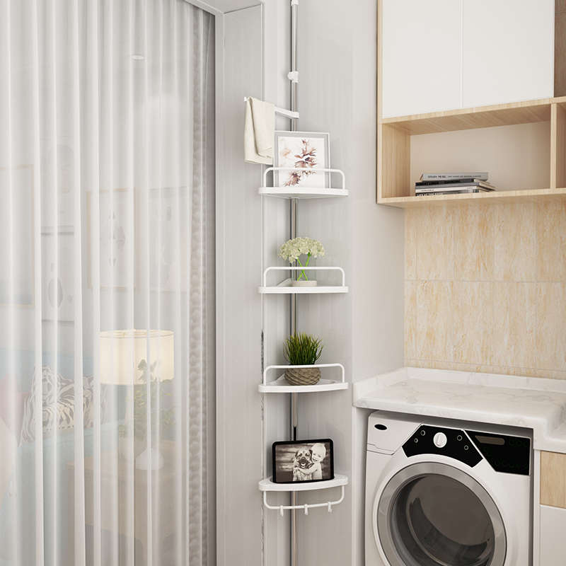 浴室顶天立地置物架落地式免打孔三角架不锈钢多层收纳洗手间架子