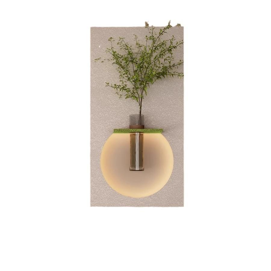 奶油风花瓶水培绿植挂画装饰画墙壁灯入户玄关客厅背景墙新款高端