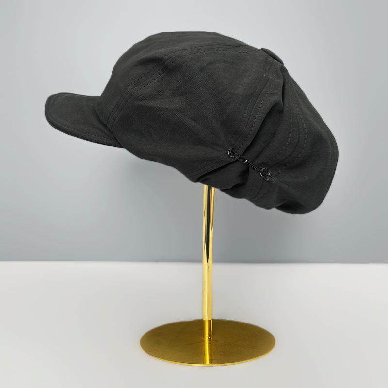 贝雷帽复古纯色条纹前进百搭帽子