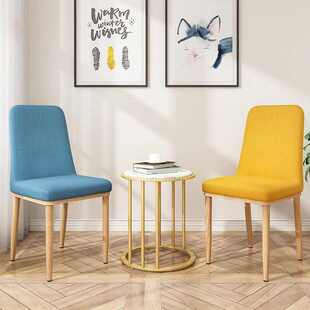 红酒店ins简约仿实木餐厅家用网椅现代梳妆子靠背餐桌凳子书桌