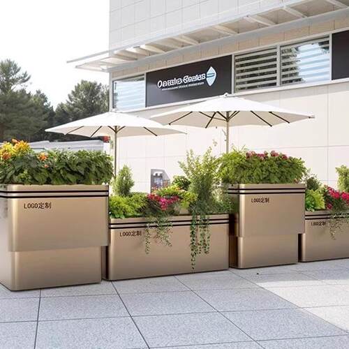 不锈钢花箱户外组合花池市政广场树箱长方形花槽花架花坛防锈绿植