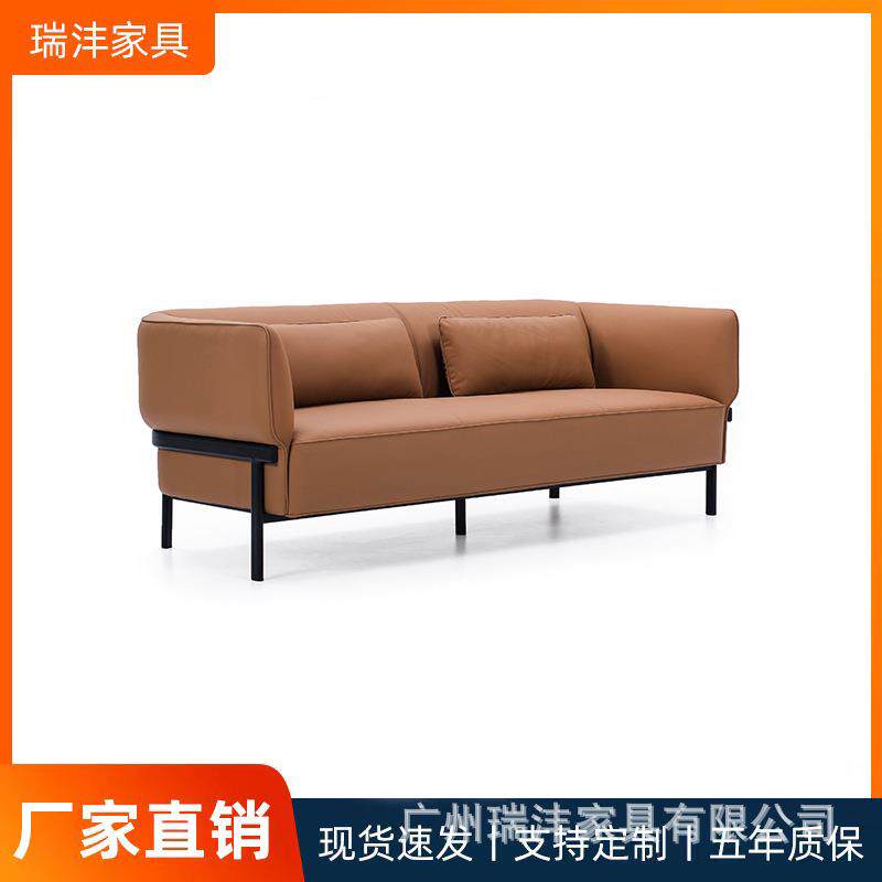 创意简约现代商务休闲单人皮艺布艺沙发组合办公室接待休息区