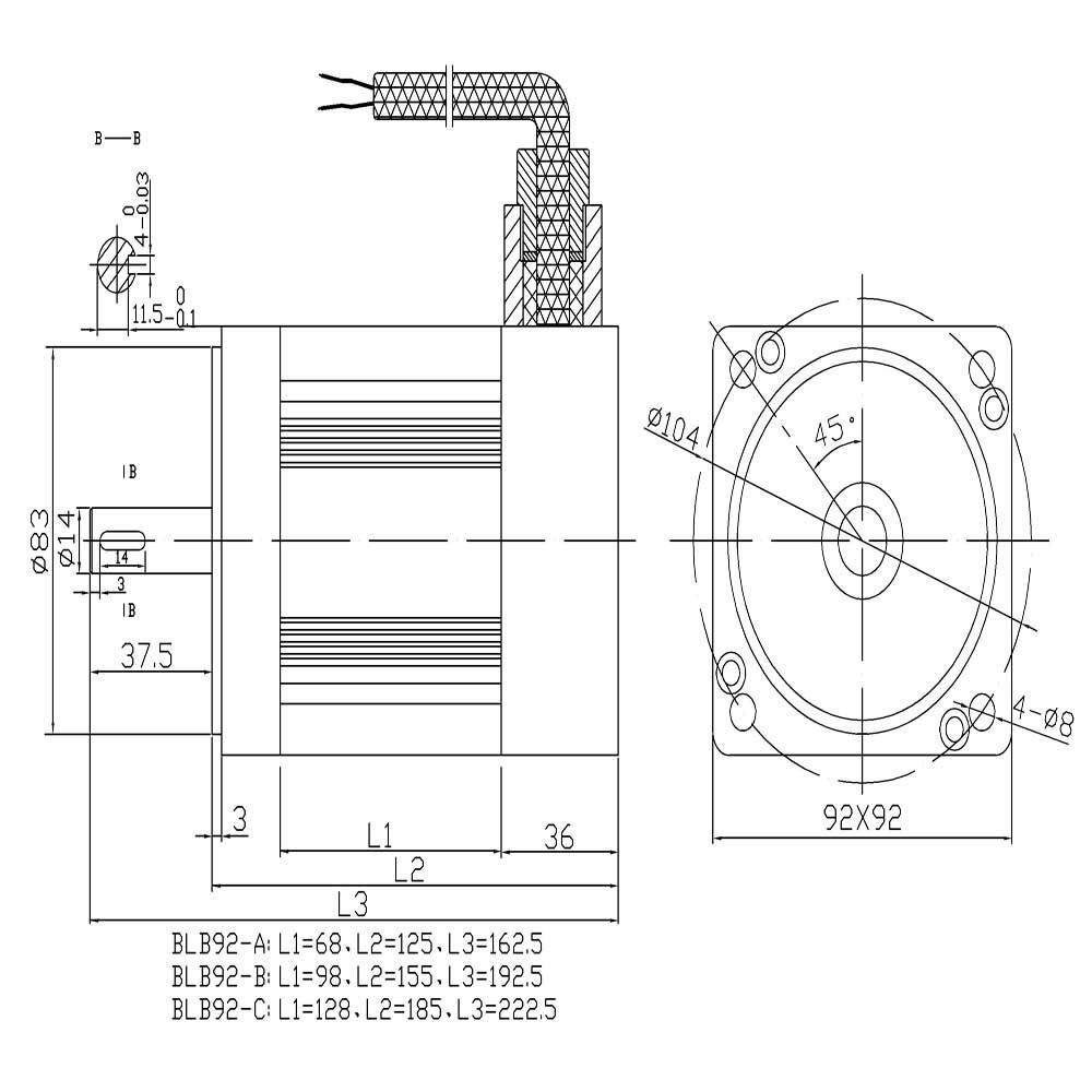 BLB70-A直流无刷防爆电机12V10W1000转石油管道搅拌机械二类BT4