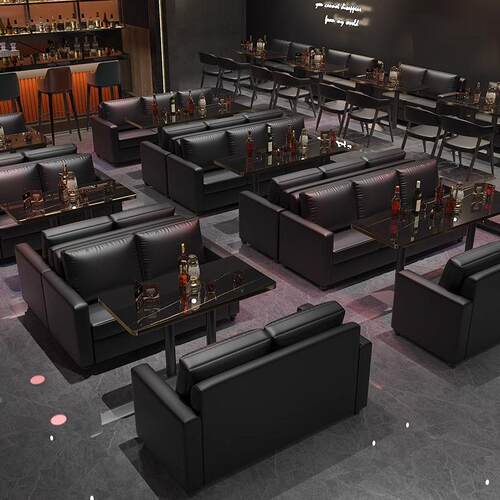 工业风清吧餐吧酒吧烧烤店桌椅组合夜场小酒馆KTV奶茶店卡座沙发