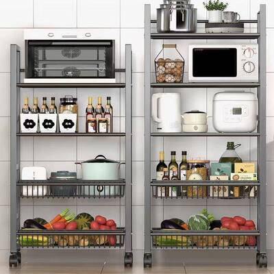 可移动多层蔬果杂物篮微波炉架储菜收纳置物架特厚厨房置物架