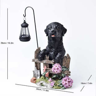 太阳能小狗树脂玄关装 饰品庭院院子摆件花园仿真挂灯工艺品