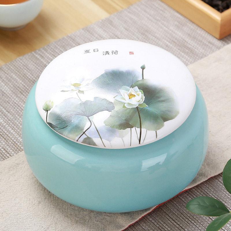 陶瓷茶叶家用送礼防潮储茶小号便携式红茶绿茶通用密封