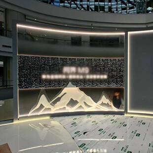 亚克力假山屏风有机玻璃展会布景透明装饰墙大型发光展台背景板