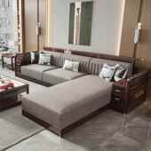 新中式 乌金木全实木沙发组合高档别墅客厅全套大户型现代轻奢家具