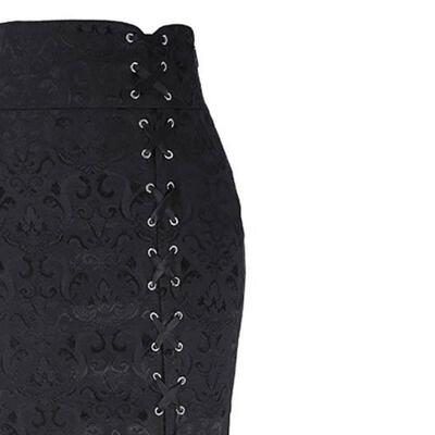 Punk Vintage Jacquard Mermaid Skirt女个性朋克覆古提花鱼尾裙