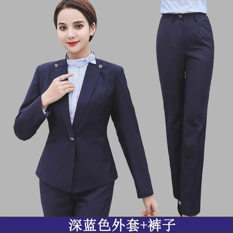 新款纯岚2019业新中国移动工作款服女装营厅员工制服西装外套裤春
