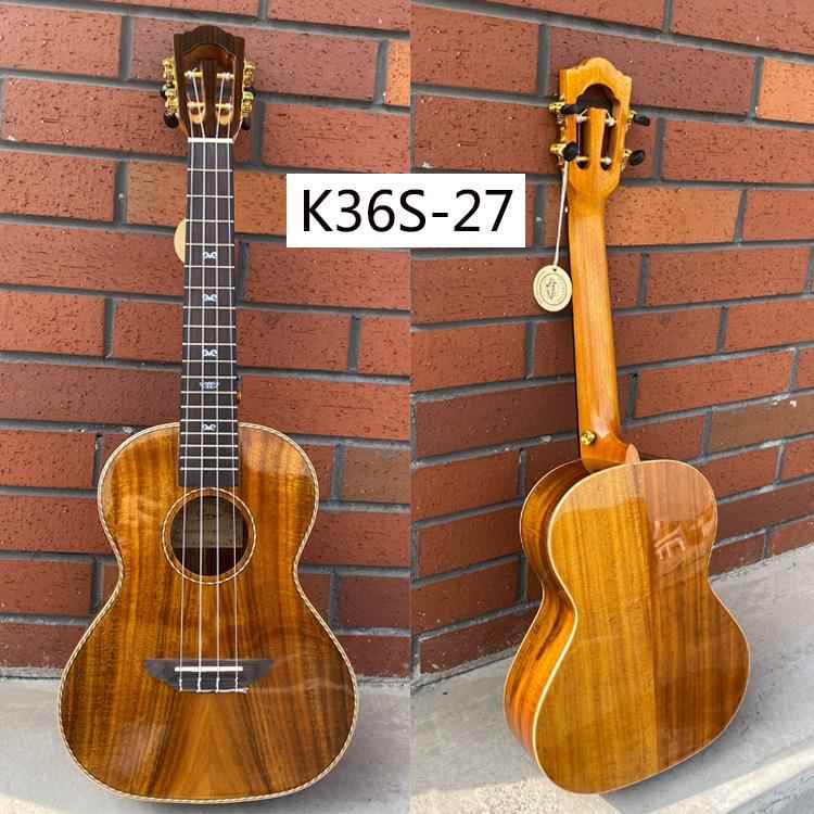 相思木单板Ukulele 亮光面单尤克里里27寸 进阶指弹 吉他厂家