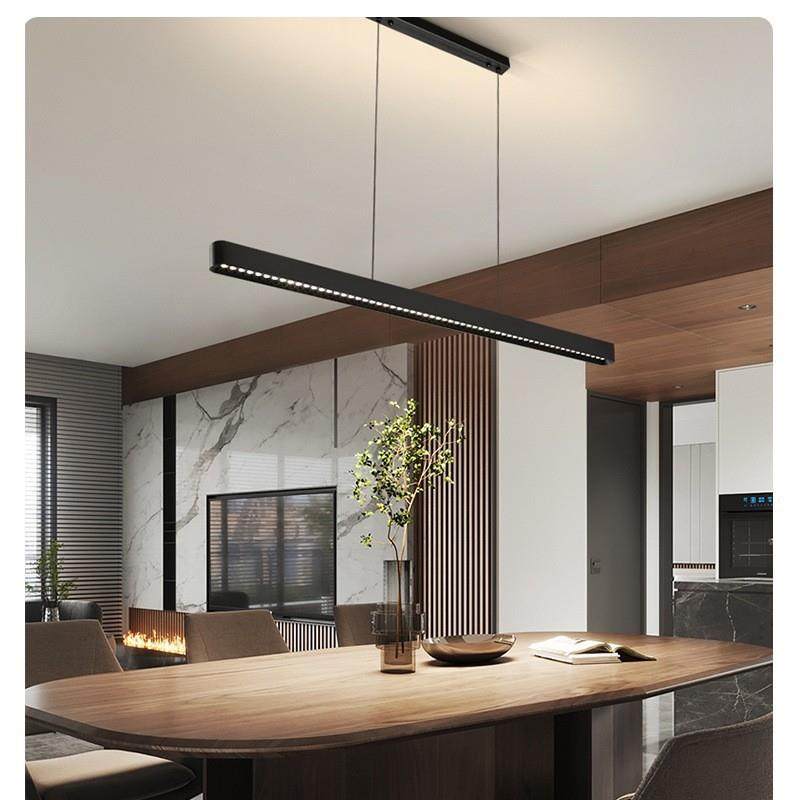 一字长条餐厅吊灯极简北欧设计师吊灯现代办公室吧台防眩吊灯