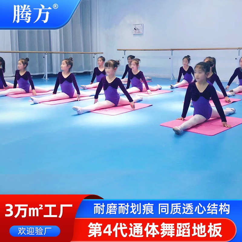 实心舞蹈地胶 芭蕾民族中国舞通体同质透心PVC塑胶地板舞蹈地胶