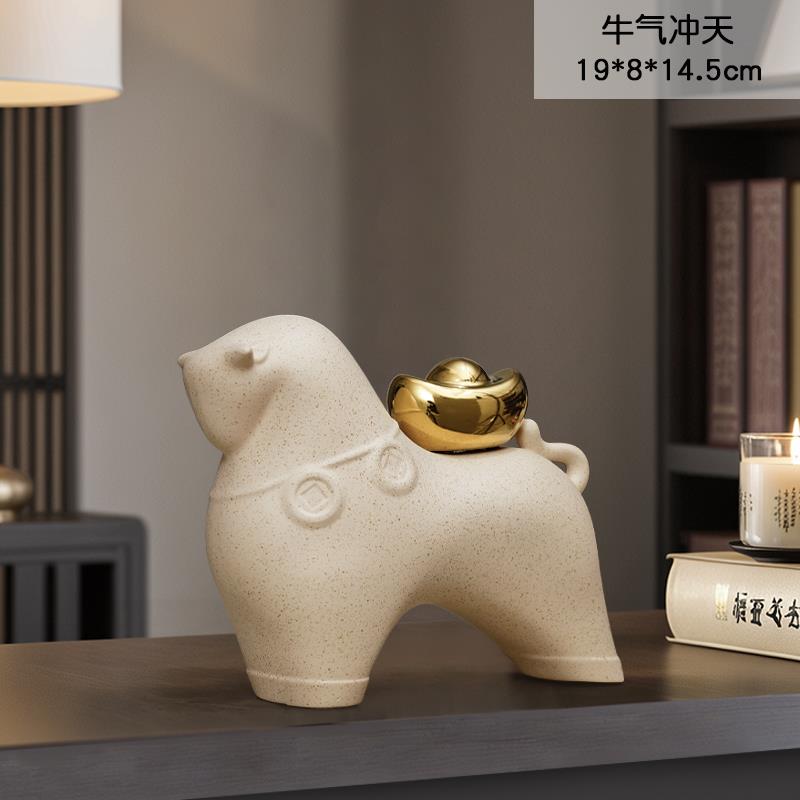 正品新中式马上有钱招财摆件家摆居物摆件客厅玄关好视柜酒柜装饰