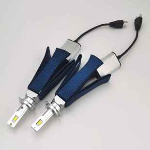 编织款 带汽蓝色铜带车LED大灯铜带E前大灯双色三色LED灯汽大车LD