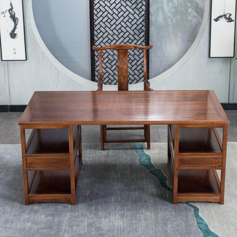 中式书桌榆木书画桌简约写字台仿古办公桌简约书法桌木质电脑桌