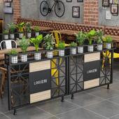 北欧工业风铁艺隔断花架餐厅过道装 饰屏风奶茶店卡座护栏绿植围栏