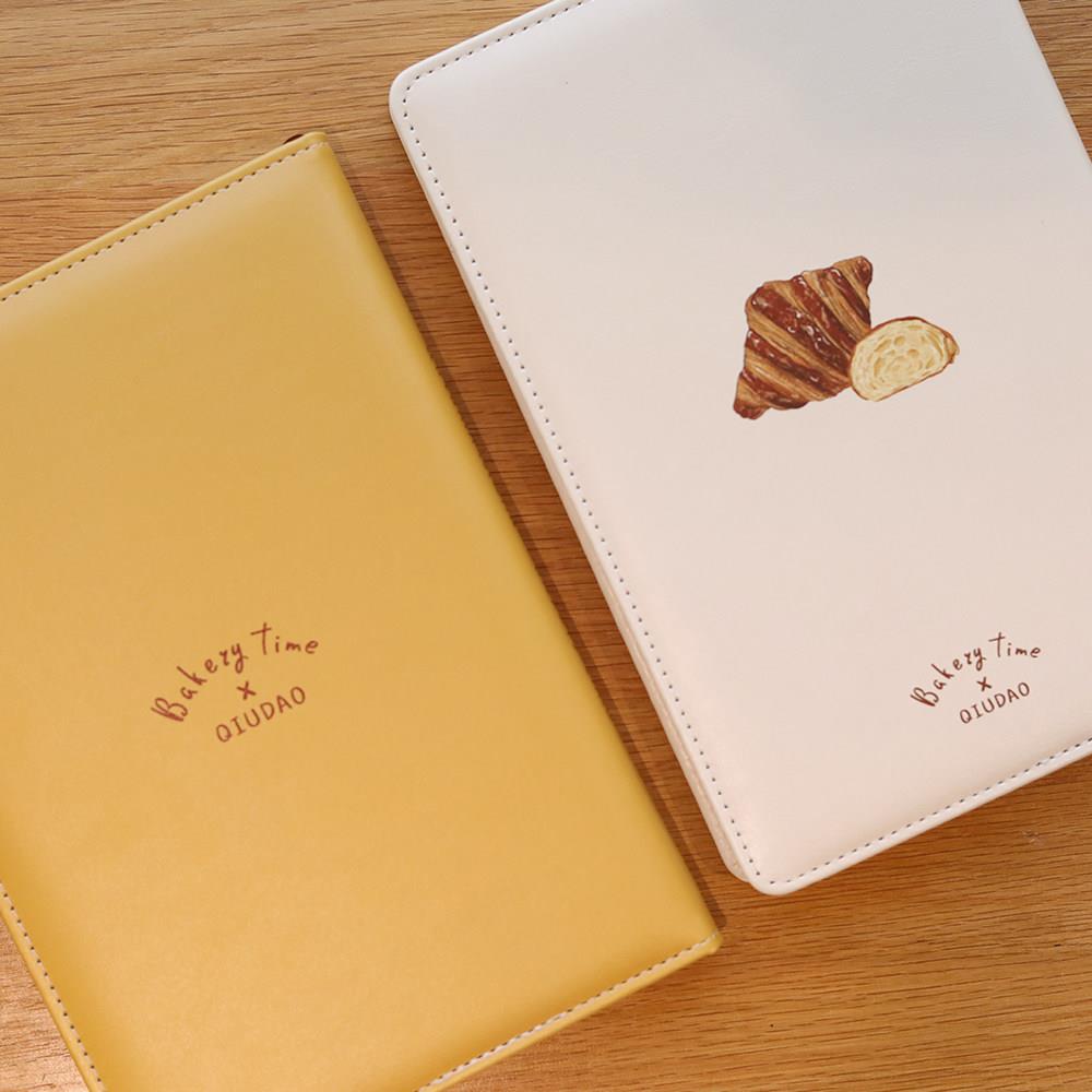 『原创』pu皮笔记本记事本面包烘焙a5网格学生文具本子手绘插画