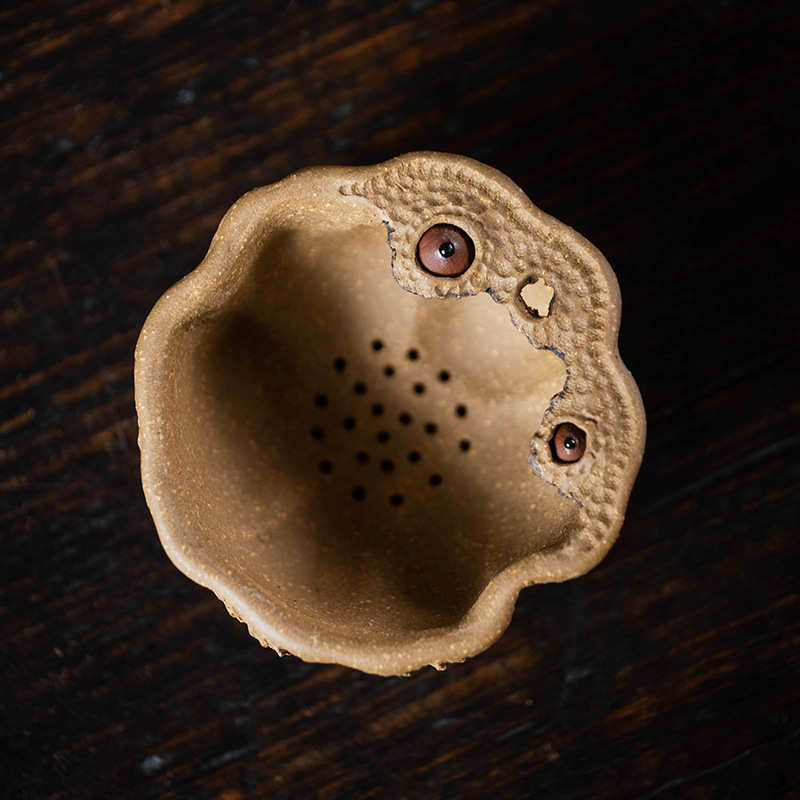 宜兴原矿紫砂茶道配件过滤器茶滤紫泥段泥莲蓬莲子茶漏茶具批发