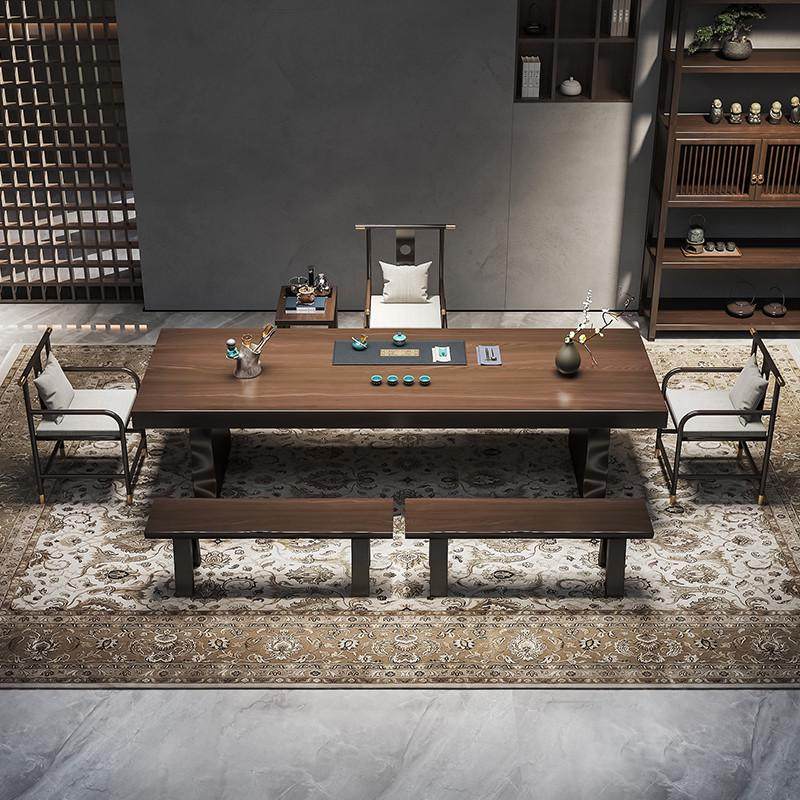 新中式实木大板茶桌一体一整套轻奢简约现代禅意办公室茶桌椅组合,住宅家具,家用茶台/茶桌,淘宝优惠券,粉丝福利购,淘宝优惠卷