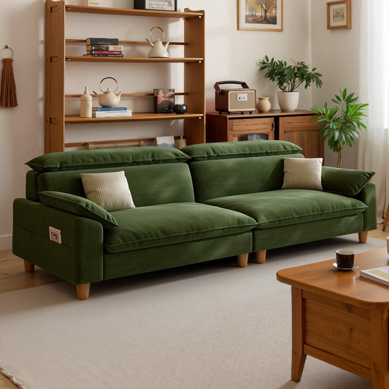 政府补贴覆古风靠头可调节布艺沙发客厅小户型可拆洗灯芯绒沙发