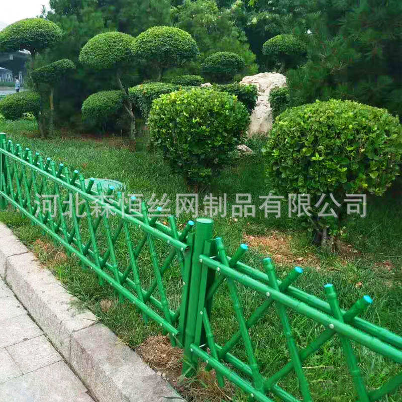 仿仿竹篱笆花园栏 篱笆墙竹围 竹子围栏不锈钢草坪栅栏菜园竹护栏图片