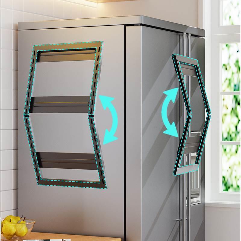 磁多功能收纳壁挂冰箱侧面多层冰箱打孔侧免物架式置吸架收纳厨房