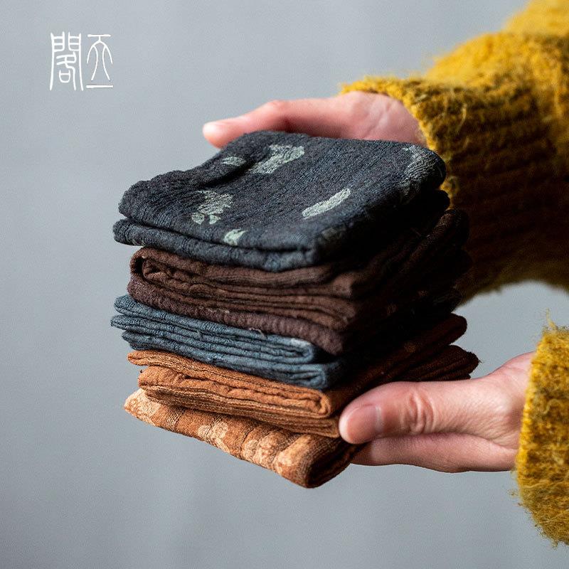 天一阁丨日式棉麻吸水茶巾家用复古茶垫茶布功夫茶具简约养壶布